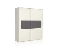 Armario 2 puertas correderas uniq 180 blanco - grafito 180 x 207,6 x 55 cm