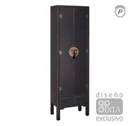 Armario 2 Puertas y 2 Cajones Negro 55 X 33 X 185 cm