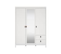 Armario 3 puertas (1 con espejo) y 2 cajones blanco l150 cm - barcelone