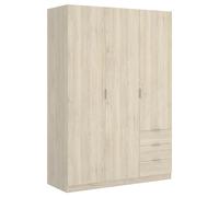 DEKIT GRUPO RIMOBEL Armario ropero de 3 Puertas y 3 cajones, Natural, 121x184x52 cm