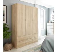 Armario 3 puertas y 4 cajones roble stove canadian 200x135cm