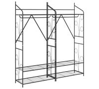 Armario abierto 2 piezas 78 x 36 x 158 cm Marco de Metal | Acabado mate, metal sólido, estantes abiertos, diseño industrial, tamaño compacto, ampliable con ganchos