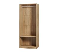 Armario abierto vippsaki con barra y compartimento 200x80x50 cm - roble [en.casa]