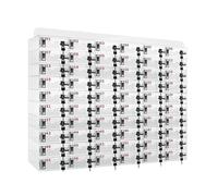 Armario acrílico para teléfono celular montado en la pared con cerradura y llave, armario de almacenamiento seguro para aulas y oficinas, 80 ranuras pequeñas para una óptima nización del dispositivo