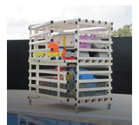 Armario acuático con ruedas de dos puertas en PVC color blanco: Resistente a la humedad