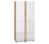Armario Adagio Con Puertas Correderas 92x56x196 Cm Blanco Brillo Roble Castell