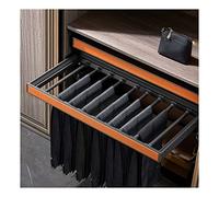 Armario ajustable con cajón para pantalones con sistema de amortiguación, barra deslizante extraíble para almacenamiento de jeans y bufandas, 85 cm, color naranja