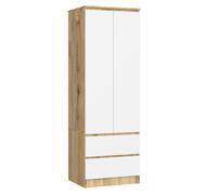 Armario AKORD S60 Roble Artisan 60 cm 2 puertas 2 cajones frente en color Blanco 1 estante 60x51x180 cm
