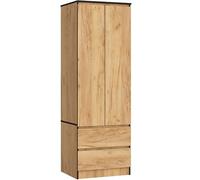 Armario AKORD S60 Roble Craft 60 cm 2 puertas 2 cajones frente en color Roble Craft 1 estante 60x51x180 cm