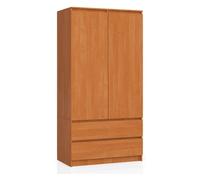 Armario akord s90 aliso 90 cm 2 puertas 2 cajones frente en color aliso 4 estantes 90x51x180 cm