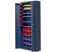 Armario-almacén con cajas visualizables mauser, H x A x P 1740 x 680 x 280 mm, 48 cajas, monocolor