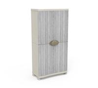 Armario alto baldas de resina con 2 puertas y 4 baldas en beige 184x90x45cm