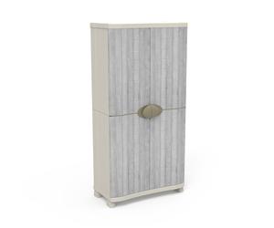 Armario alto baldas de resina con 2 puertas y 4 baldas en beige 184x90x45cm