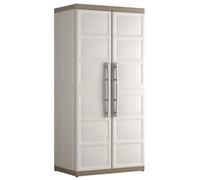 Armario alto baldas de resina excellence 89x182x54 cm color beige 2 puertas