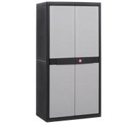 Armario alto baldas de resina jumbo 89.7x180x53.7cm color gris/negro 2 puertas