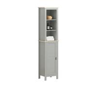 SoBuy BZR68-HG Armario Alto baño Mueble Columna de baño con 3 Estantes y 1 Puerta 39 x 30 x 169 cm Gris ES