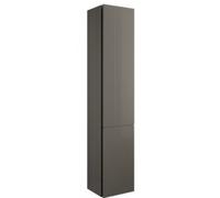 Armario alto burgbad Junit HSIG035, con bisagras a la izquierda, 1 puerta, 1 volquete de lavandería, anchura: 350mm, HSIG035LF3149G0175, Color: Gris Alto Brillo / Gris Brillante
