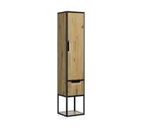 Armario alto burgbad Vry, 1 puerta, bisagra derecha, 1 cajón, compartimento abierto, anchura 360mm, SGWN035RF6020G0253, Color: Decoración urbana en roble