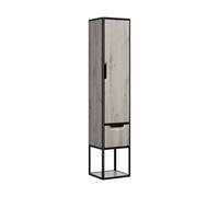 Armario alto burgbad Vry, 1 puerta, bisagra derecha, 1 cajón, compartimento abierto, anchura 360mm, SGWN035RF6021G0253, Color: Roble decoraciÃ³n plata