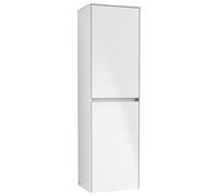 Armario alto Collaro de Villeroy & Boch, 1 puerta, bisagra izquierda, con cesto para ropa sucia, 454x1538x349mm, C03400MS, Color: Frontal/carcasa: blanco mate, mango: blanco mate