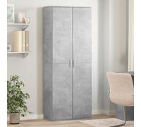 Armario alto de almacenamiento de cocina de 2 puertas, armario de escoba Sonoma de madera gris, 60 x 35 x 180 cm, versátil para uso doméstico y de oficina
