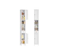 Armario alto de baño con estantes ajustables y cajón