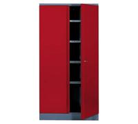 Armario alto de taller (L x An x Al: 45 x 91 x 180 cm, Número de puertas: 2 ud., Rojo)