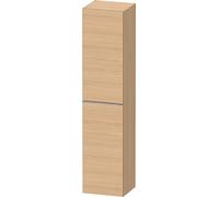 Armario alto Duravit D-Neo, 400x1760x360mm, 1 puerta, apertura a la izquierda, 5 estantes de cristal, tirador de acero inoxidable cepillado, DE1328L70300000, Color: Decoración roble natural