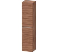 Armario alto Duravit D-Neo, 400x1760x360mm, 1 puerta, apertura a la izquierda, 5 estantes de cristal, tirador de acero inoxidable cepillado, DE1328L70790000, Color: Nogal natural decorado