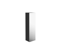 Armario alto emco evo, 1500mm, puerta doble espejo, herraje basculante, 4 estantes de cristal, luz interior LED, 957950901, Cuerpo: Negro brillo intenso