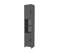 Armario alto rautrina con 2 puertas aglomerado 180x35x30cm antracita [en.casa]