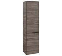 Armario alto Subway 3.0 de Villeroy & Boch, 1 puerta, bisagra a la derecha y 1 tapa de lavadero, 400x1710x362mm, C59301RK, Color: Frontal/carcasa: Roble piedra, mango: Negro volcán