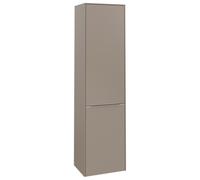 Armario alto Subway 3.0 de Villeroy & Boch, 1 puerta, bisagra a la derecha y 1 tapa de lavadero, 400x1710x362mm, C59300VM, Color: Frontal/carcasa: color topo, asa: aluminio brillante