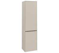 Armario alto Subway 3.0 de Villeroy & Boch, 1 puerta, bisagra a la derecha y 1 tapa de lavadero, 400x1710x362mm, C59301VN, Color: Frontal/carcasa: Gris Cachemira, mango: Negro Volcán