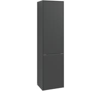 Armario alto Subway 3.0 de Villeroy & Boch, 1 puerta, bisagra a la derecha y 1 tapa de lavadero, 400x1710x362mm, C59301VQ, Color: Frente/cuerpo: Azul Marino, mango: Negro Volcán