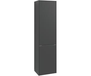 Armario alto Subway 3.0 de Villeroy & Boch, 1 puerta, bisagra a la derecha y 1 tapa de lavadero, 400x1710x362mm, C59301RH, Color: Frontal/carcasa: roble de Kansas, mango: negro volcán