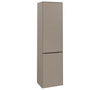 Armario alto Subway 3.0 de Villeroy & Boch, 1 puerta, bisagra izquierda y 1 tapa de lavadero, 400x1710x362mm, C59201VM, Color: Frontal/carcasa: Taupe, asa: Volcano Black