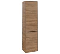 Armario alto Subway 3.0 de Villeroy & Boch, 1 puerta, bisagra izquierda y 1 tapa de lavadero, 400x1710x362mm, C59201RH, Color: Frontal/carcasa: roble de Kansas, mango: negro volcán