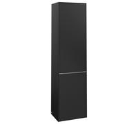 Armario alto Subway 3.0 de Villeroy & Boch, 1 puerta, bisagra izquierda y 1 tapa de lavadero, 400x1710x362mm, C59200VL, Color: Frente/carcasa: negro volcán, mango: aluminio brillante