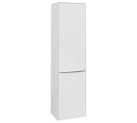 Armario alto Subway 3.0 de Villeroy & Boch, 1 puerta, bisagra izquierda y 1 tapa de lavadero, 400x1710x362mm, C59200VE, Color: Frontal/carcasa: blanco brillante, mango: aluminio brillante