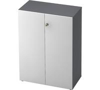 Armario archivador eurokraft pro, puertas batientes, 2 baldas