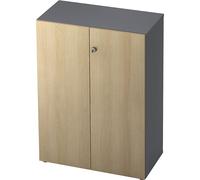 Armario archivador eurokraft pro, puertas batientes, 2 baldas