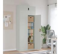Armario archivador para salón, comedor, archivador, color gris claro, 90 x 40 x 220 cm, acero, para salón, comedor y pasillo
