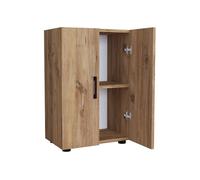 Armario åsnes con 2 puertas y 2 compartimentos aglomerado 74 x 49 x 32 cm - efecto roble [en.casa]