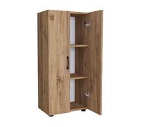 Armario åsnes con 2 puertas y 3 compartimentos aglomerado 108 x 49 x 32 cm - efecto roble [en.casa]