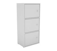 Miroytengo Armario Auxiliar 3 Puertas, Almacenamiento para Salón Comedor Plea Blanco Mate 42x92x29 cm