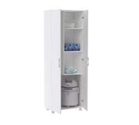 Miroytengo Armario Auxiliar Alto Multiusos con Ruedas y 2p Color Blanco 72x183 cm