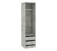 Armario auxiliar arco 2 cajones + barra para colgar gris 200x50 cm