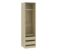 vidaXL Armario con Cajones Contrachapada Casa Hogar Bricolaje Decoración Diseño Mobiliario Mueble Ropero Guardarropa 50x50x200 cm Color Roble Sonoma
