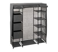 Armario auxiliar de tela con 3 cajas color gris 135x170 cm